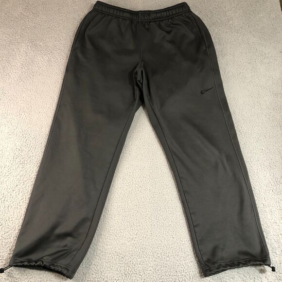 Nike Pants Men Large Black Joggers Sweatpants Therma-Fit Basketball Swoosh Logo - Picture 1 of 13